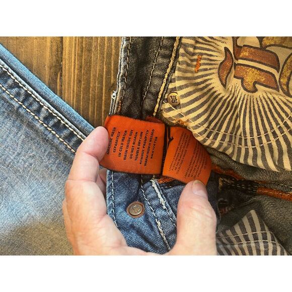 Rock Revival Angela Capri Jeans Women 26 Embellished Western Cowgirl Y2K Stitch - Picture 11 of 15